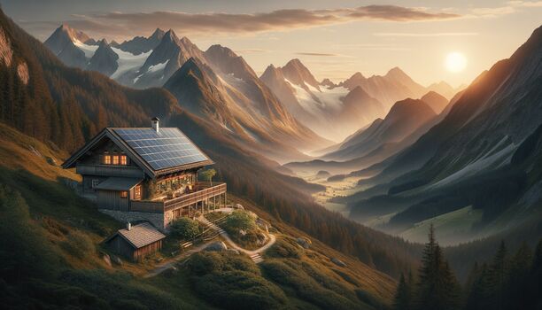 Solardach für denkmalgeschützte Berghütte in Österreich