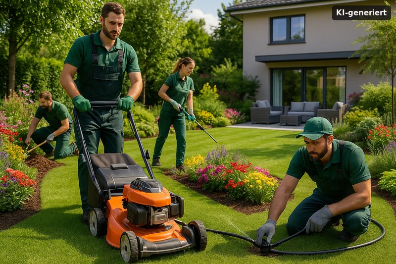 Illustration KI-generiert: Duell der Gartenprofis – Budget-Check & echte Preisbeispiele
